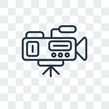 Saydam arka plan üzerinde Video kamera logo tasarımı izole video kamera vektör simgesi