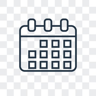 Saydam arka plan üzerinde takvim logo tasarımı izole takvim vektör simgesi