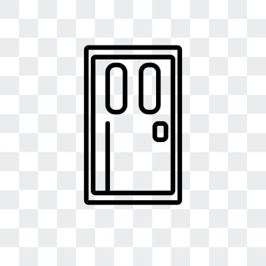 Saydam arka plan üzerinde kapı logo tasarımı izole kapı vektör simgesi