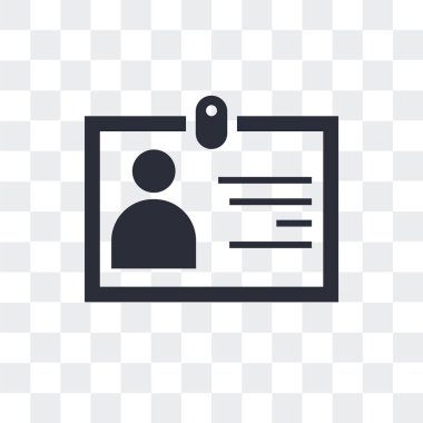 Saydam arka plan üzerinde kimlik kartı izole kimlik kartı vektör simgesi 