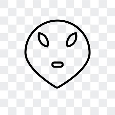 Saydam arka plan üzerinde uzaylı logo tasarımı izole uzaylı vektör simgesi