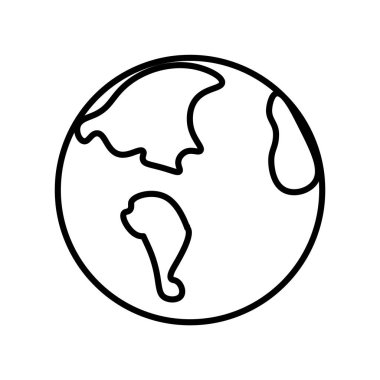 Dünya simge vektör izole beyaz arka plan, toprak işareti, lin