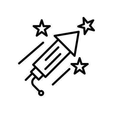 Beyaz arka plan üzerinde Fireworks sı izole havai fişek simge vektör