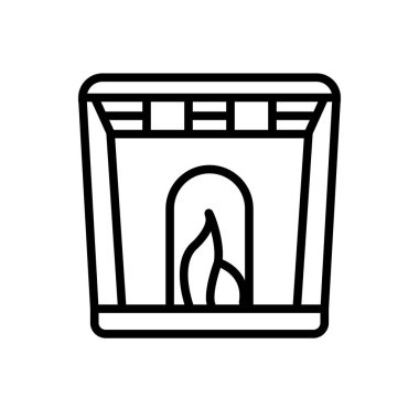 Beyaz arka plan üzerinde şömine sı izole şömine simge vektör