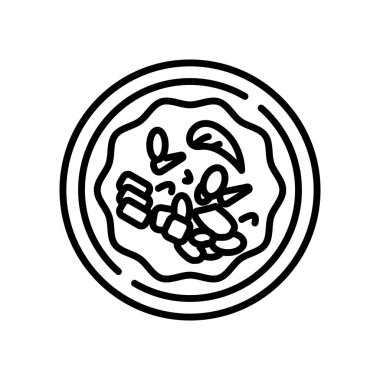 Beyaz arka plan üzerinde Çin f izole Çin yemeği simge vektör