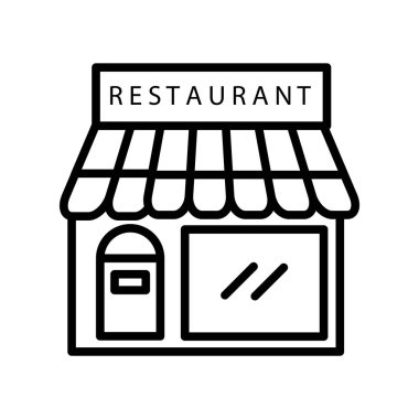 Beyaz arka plan üzerinde restoran izole restoran simge vektör 