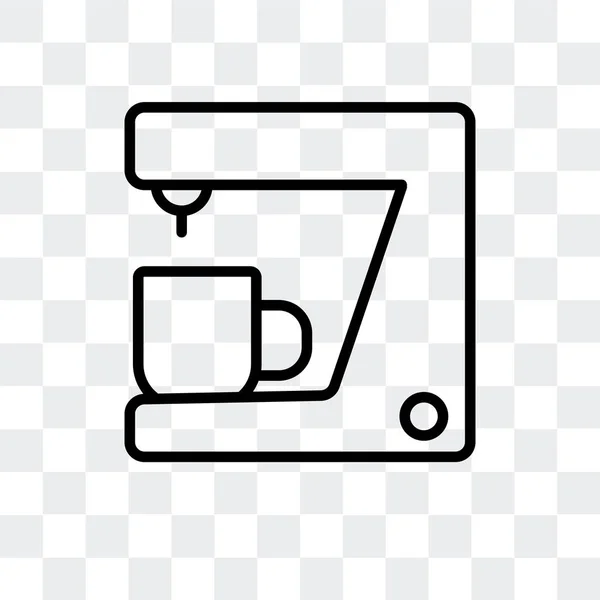 Saydam arka plan üzerinde kahve makinesi logo tasarımı izole kahve makinesi vektör simgesi — Stok Vektör