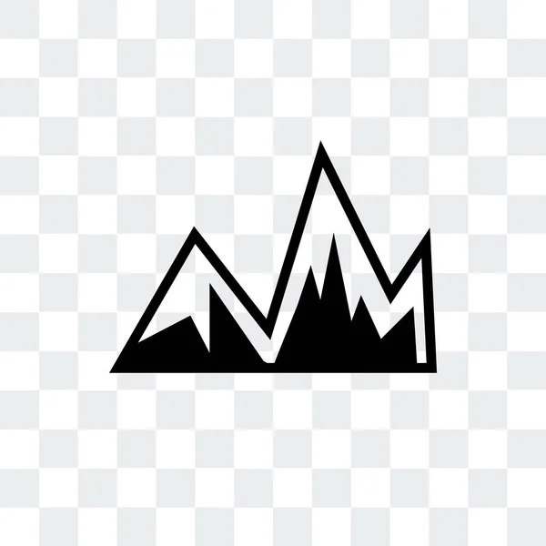 透明な backgro に分離された山ベクトル アイコン画像 — ストックベクタ