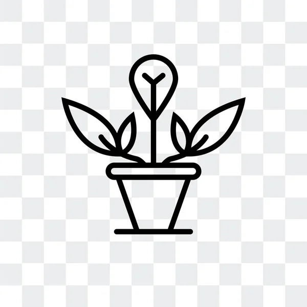 Ícone vetorial de planta isolado no fundo transparente, design do logotipo da planta — Vetor de Stock