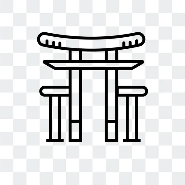 Torii poort vector pictogram geïsoleerd op transparante achtergrond, Torii poort logo ontwerp — Stockvector