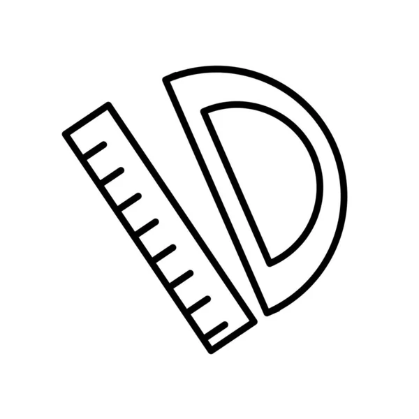 Gobernante icono vector aislado sobre fondo blanco, signo de la regla, lin — Archivo Imágenes Vectoriales