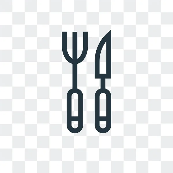 Cutlery vector icon isolated on transparent background, Cutlery — Stock Vector