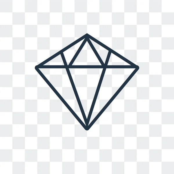 Diamond vector icon isolated on transparent background, Diamond logo design — Stock Vector