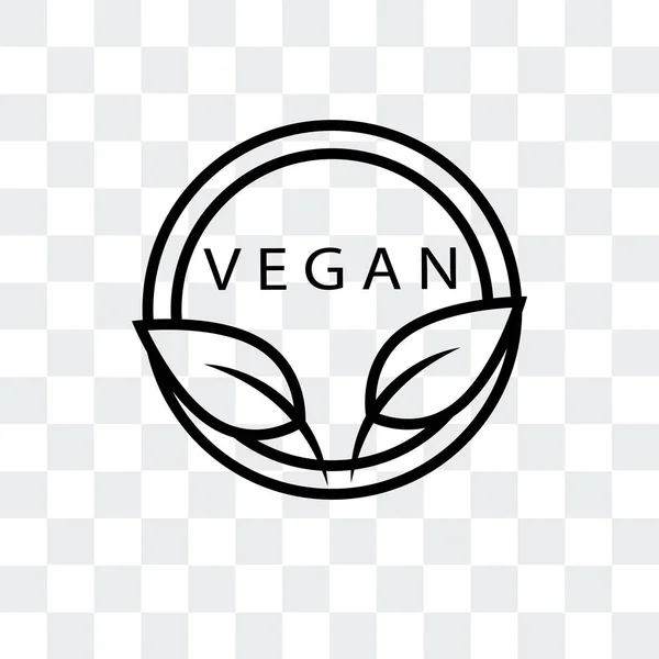 Veganes Vektorsymbol isoliert auf transparentem Hintergrund, veganes Logo-Design — Stockvektor