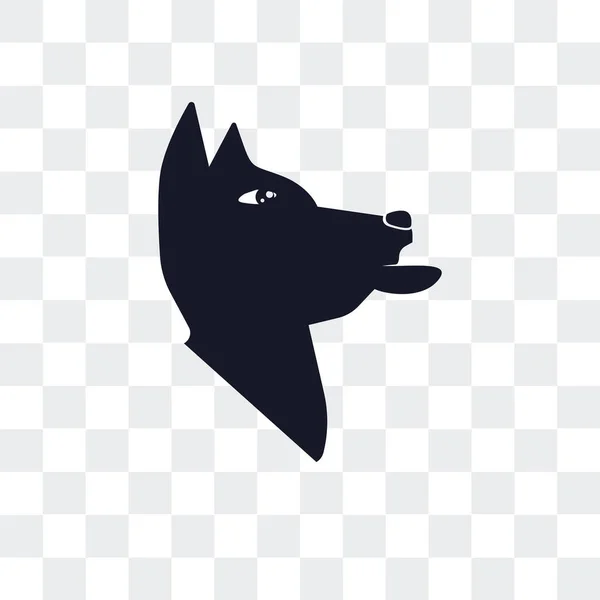 Perro icono vectorial aislado sobre fondo transparente, perro logotipo des — Vector de stock