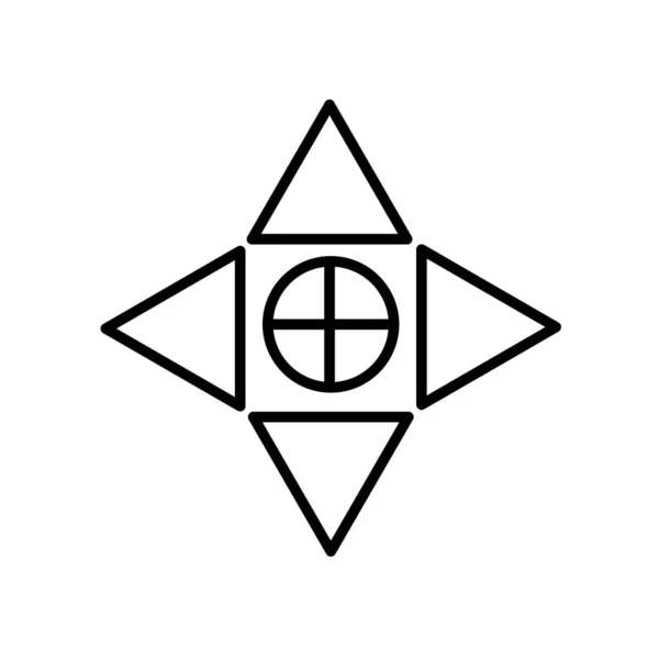 Déplacer le vecteur icône isolé sur fond blanc, Déplacer signe, ligne — Image vectorielle