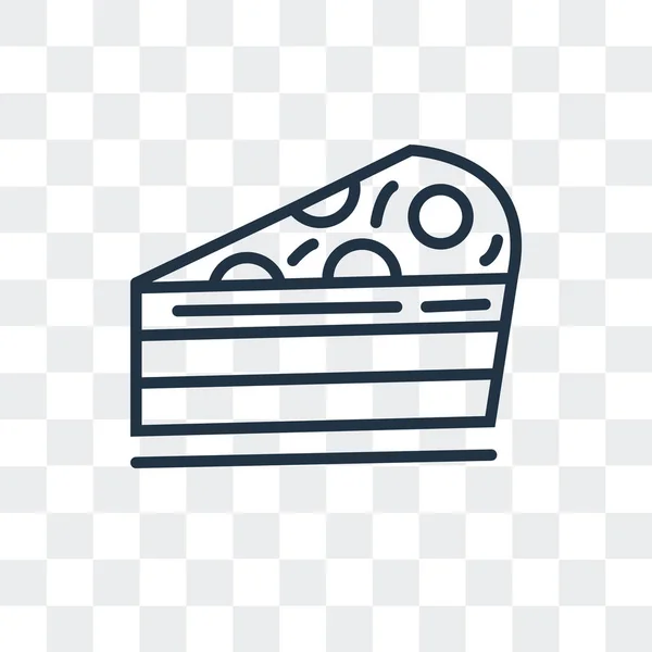 Pastel icono de vector de rebanada aislado sobre fondo transparente, diseño de logotipo de rebanada de pastel — Vector de stock