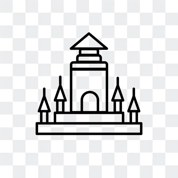 Thatbyinnyu tempel vector pictogram geïsoleerd op transparante achtergrond, Thatbyinnyu tempel logo ontwerp — Stockvector