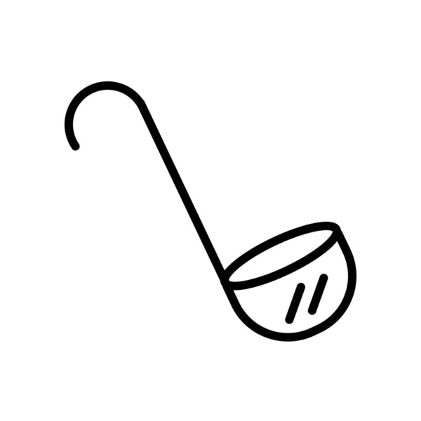 Vettore icona mestolo isolato su sfondo bianco, segno mestolo, lin — Vettoriale Stock