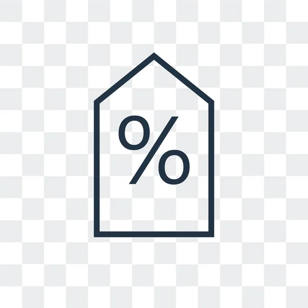 Icône vectorielle en pourcentage isolé sur fond transparent, Conception du logo en pourcentage — Image vectorielle