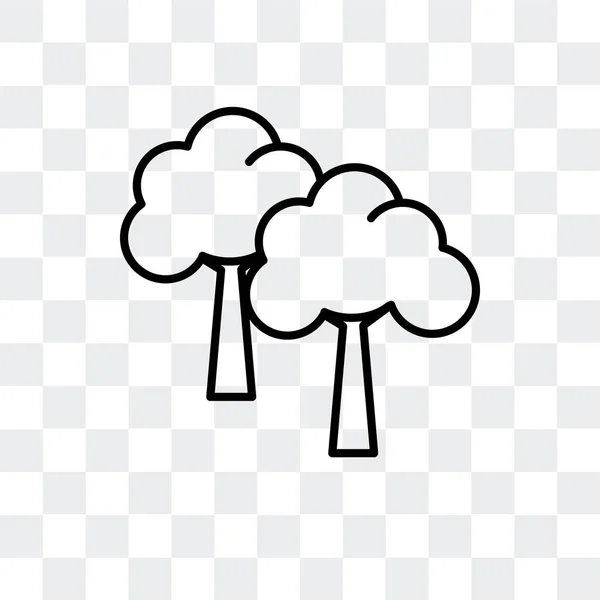 Drzewa wektor ikona na białym tle na przezroczystym tle, projektowanie logo drzew — Wektor stockowy