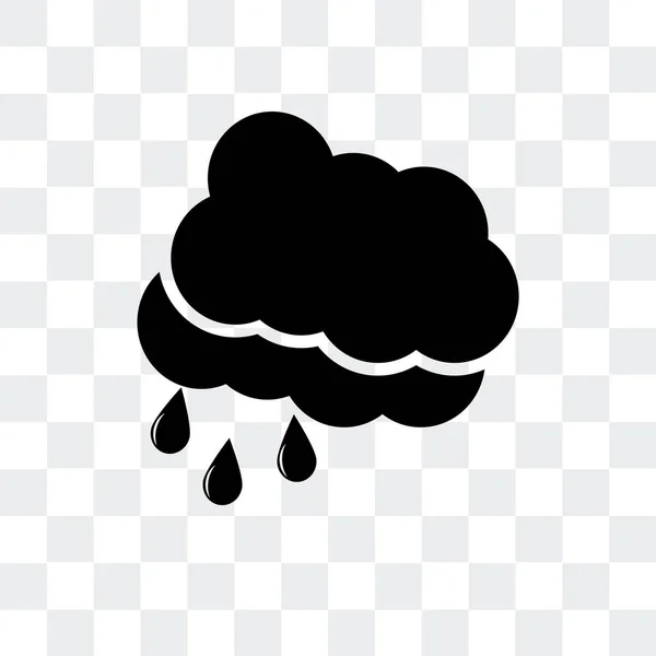 雨雲ベクトルのアイコンが透明な背景、雨に分離 — ストックベクタ