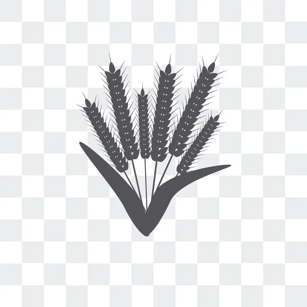 Ear of wheat vector icon isolated on transparent background, Ear — Stock Vector