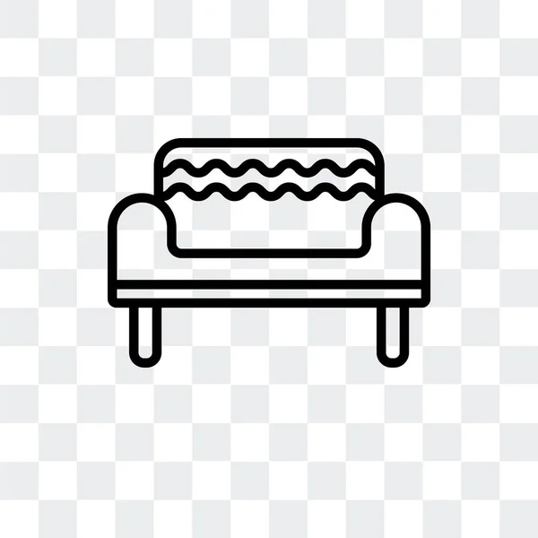 Sofa vector pictogram geïsoleerd op transparante achtergrond, Sofa logo ontwerp — Stockvector