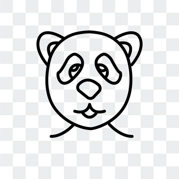 Panda orso vettoriale icona isolata su sfondo trasparente, Panda orso logo design — Vettoriale Stock