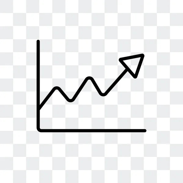 Liniendiagramm-Vektorsymbol isoliert auf transparentem Hintergrund, Liniendiagramm-Logo-Design — Stockvektor