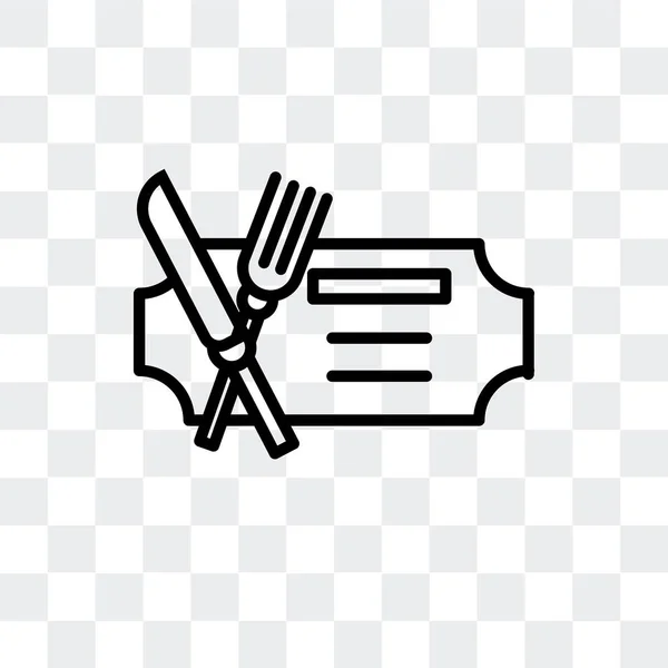 Icône vectorielle carte restaurant isolée sur fond transparent, logo carte restaurant design — Image vectorielle