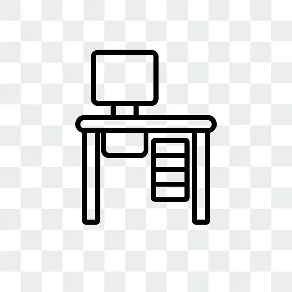 Schreibtisch-Vektor-Symbol isoliert auf transparentem Hintergrund, Schreibtisch-Logo-Design — Stockvektor
