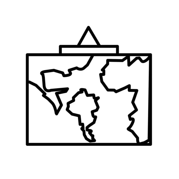 Vector de icono de mapa aislado sobre fondo blanco, signo de mapa, línea o — Vector de stock