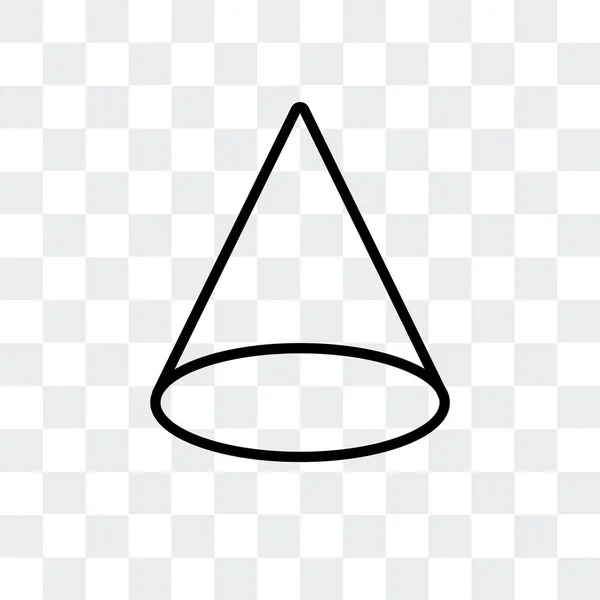 Иконка вектора конуса изолирована на прозрачном фоне, дизайн логотипа — стоковый вектор