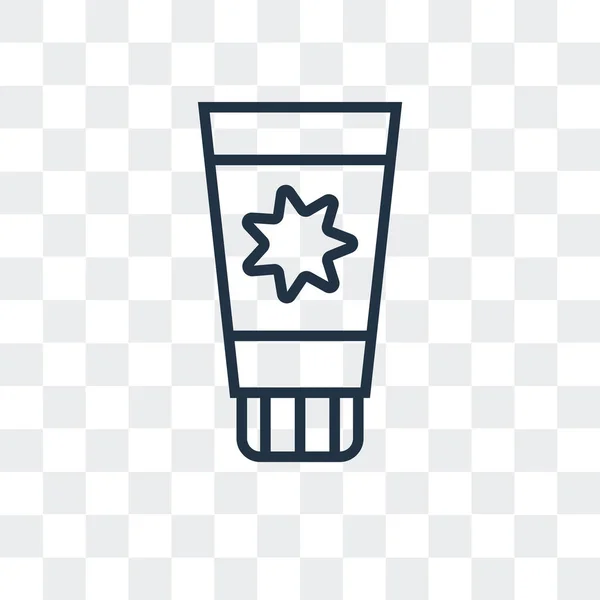 Sun cream vector icon isolated on transparent background, Sun cream logo design — Stock Vector