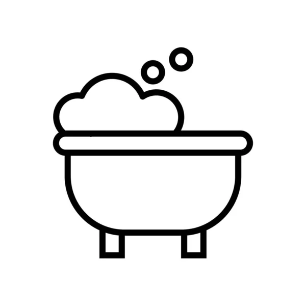 Vetor ícone banheira isolado no fundo branco, sinal de banheira —  Vetores de Stock
