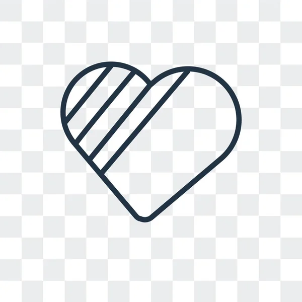 Icono del vector del corazón aislado sobre fondo transparente, diseño del logotipo del corazón — Vector de stock