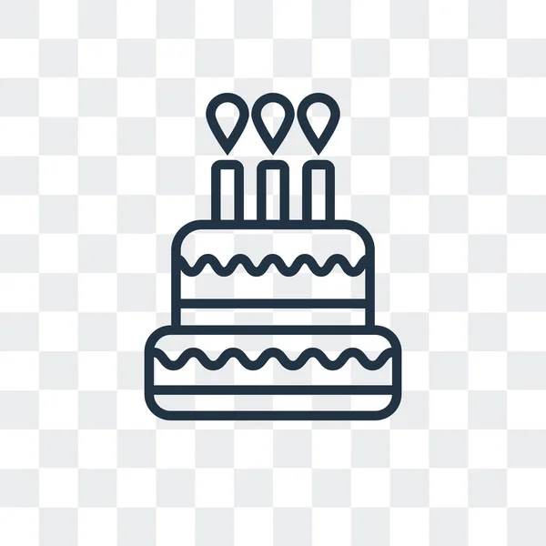 Geburtstagstorte Vektor-Symbol isoliert auf transparentem Hintergrund, Geburtstagstorte Logo-Design — Stockvektor