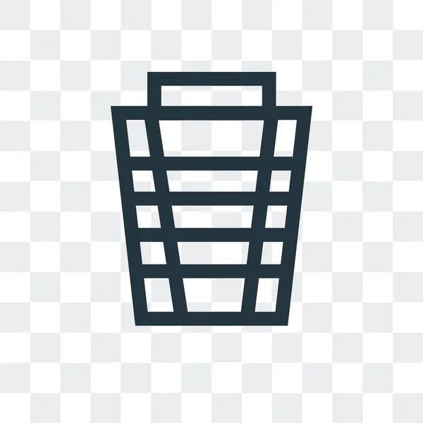 Ícone do vetor de lixo isolado no fundo transparente, Lixo — Vetor de Stock