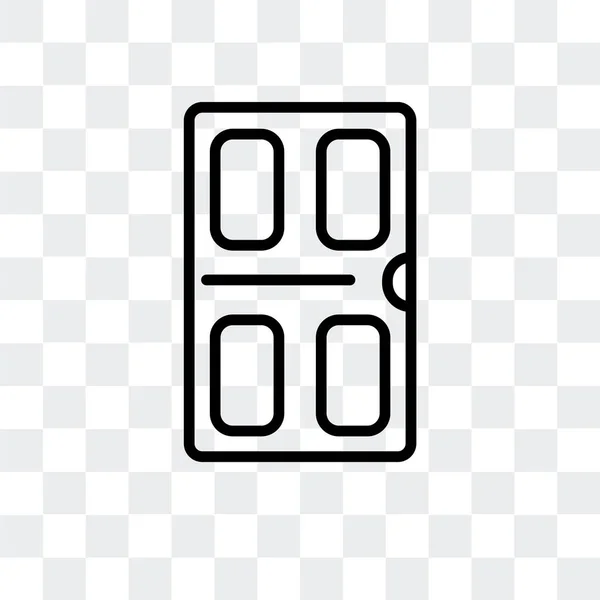 Значок вектора двери изолирован на прозрачном фоне, дизайн логотипа двери — стоковый вектор