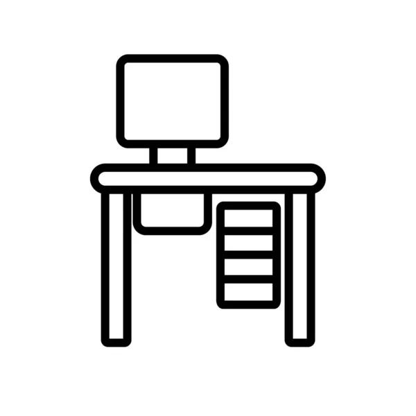 Schreibtischsymbol-Vektor isoliert auf weißem Hintergrund, Schreibtischschild — Stockvektor