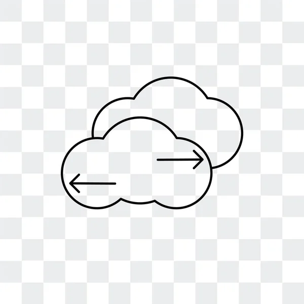 Cloud computing vector icono aislado sobre fondo transparente , — Vector de stock