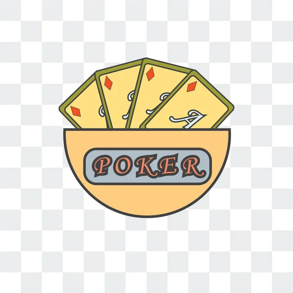 Poker icono del vector aislado sobre fondo transparente, logotipo de Poker — Archivo Imágenes Vectoriales