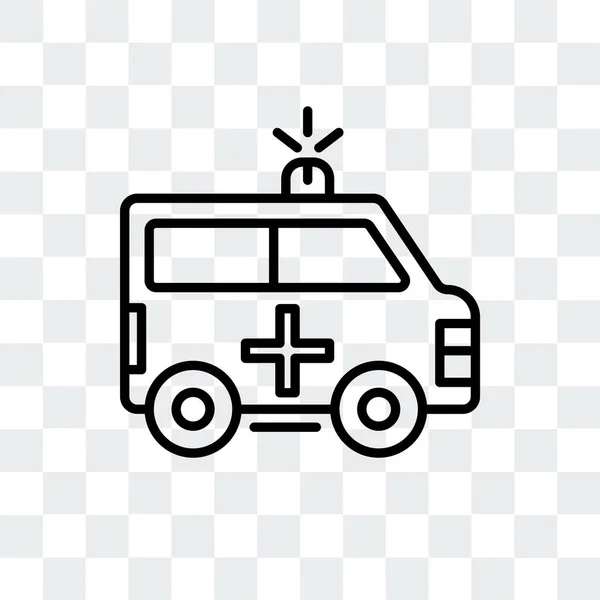 Rettungswagen-Vektor-Symbol isoliert auf transparentem Hintergrund, Krankenwagen-Logo-Design — Stockvektor