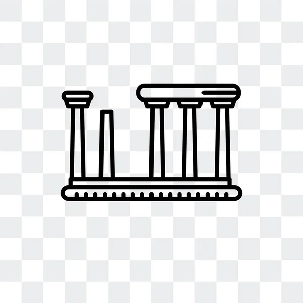 Temple d'Apollon icône vectorielle isolée sur fond transparent, Temple d'Apollon logo design — Image vectorielle