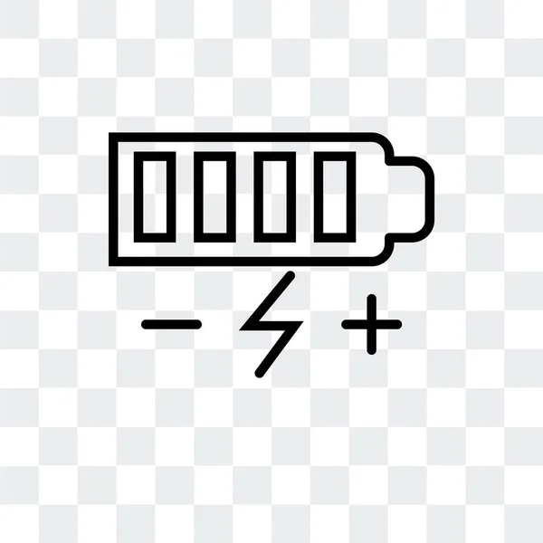 Battery vector icon isolated on transparent background, Battery logo design — Stock Vector