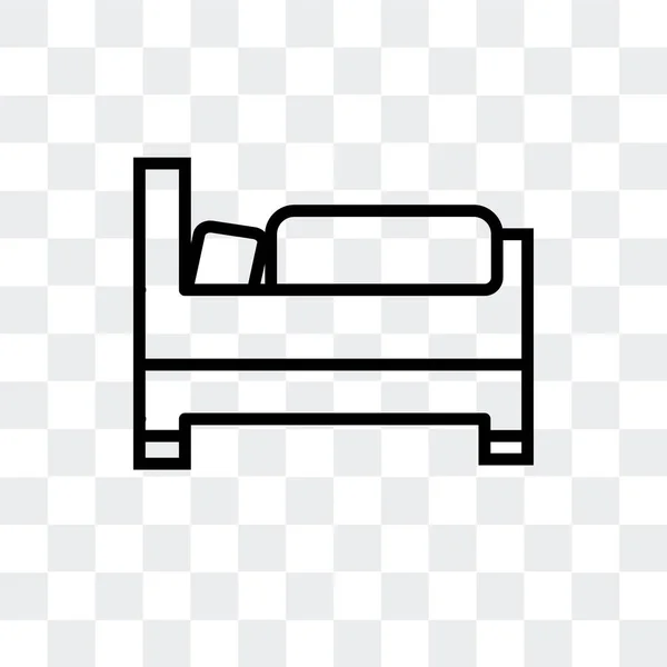 Піктограма ліжка вектор ізольована на прозорому фоні, дизайн логотипу ліжка — стоковий вектор