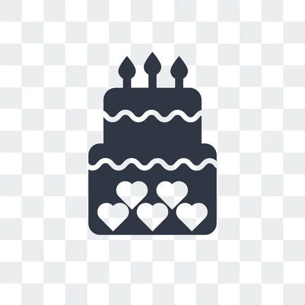 Tarta de cumpleaños icono del vector aislado sobre fondo transparente, Bi — Vector de stock