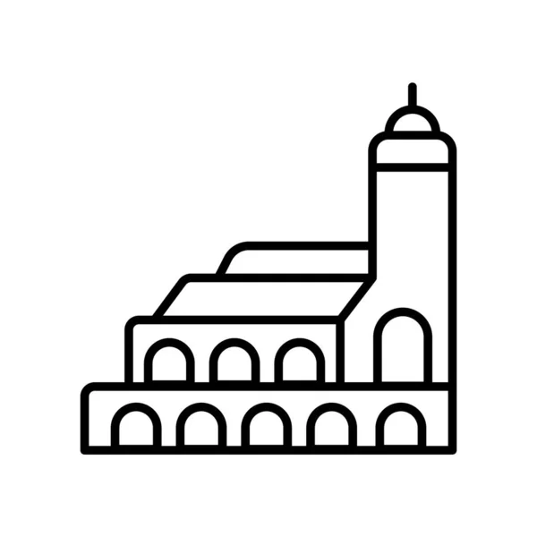 Elszigetelt fehér background, Hassan M Hassan Mosque ikon-vektoros — Stock Vector