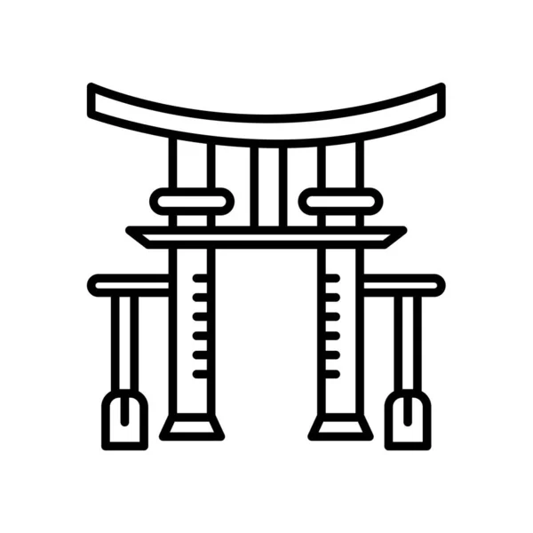 Torii Gate icon vector isolated on white background, Torii Gate — Stock Vector